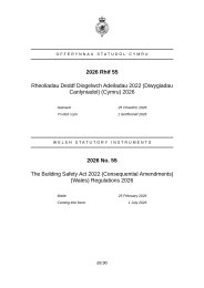 Building Safety Act 2022 (Consequential Amendments) (Wales) Regulations 2026