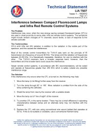 Interference between compact fluorescent lamps and infra red remote control systems