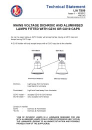 Mains voltage dichroic and aluminised lamps fitted with GZ10 and GU10 caps