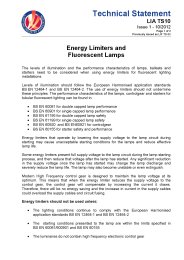 Energy limiters and fluorescent lamps