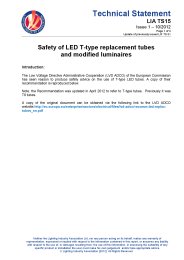 Safety of LED T-type replacement tubes and modified luminaires