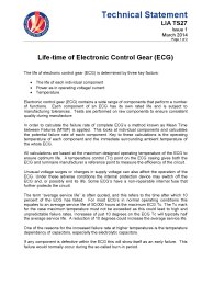 Life-time of electronic control gear (ECG)