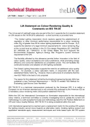 LIA statement on colour rendering quality and comments on IES TM-30