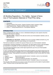 UK Building Regulations - fire Safety - spread of flame. Use of thermoplastic materials & TP(a)/TP(b) rating