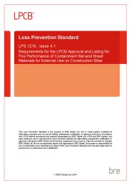 Requirements for the LPCB approval and listing for fire performance of containment net and sheet materials for external use on construction sites. Issue 4.1 dated November 2014