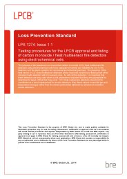 Testing procedures for the LPCB approval and listing of carbon monoxide/heat multisensor fire detectors using electromechanical cells. Issue 1.1