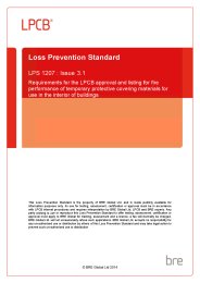 Requirements for the LPCB approval and listing for fire performance of temporary protective covering materials for use in the interior of buildings. Issue 3.1