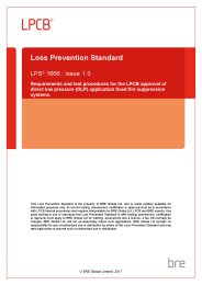 Requirements and test procedures for the LPCB approval of direct low pressure (DLP) application fixed fire suppression systems. Issue 1.0 dated January 2017