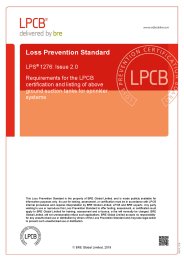 Requirements for the LPCB certification and listing of above ground suction tanks for sprinkler systems. Issue 2.0