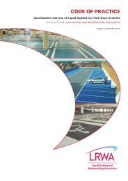 Code of practice - specification and use of liquid applied car park deck systems
