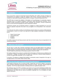 CE marking of liquid applied waterproofing kits