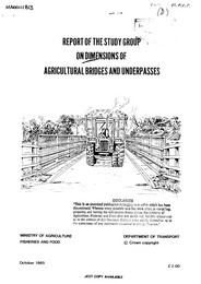 Report of the study group on dimensions of agricultural bridges and underpasses