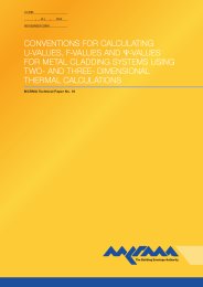 Conventions for calculating U-values, f-values and Psi-values for metal cladding systems using two and three dimensional thermal calculations