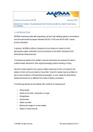 Manufacturing tolerances for profiled metal roof and wall cladding
