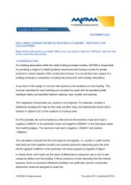 Wind loading for metal roofing and cladding. Protocol for calculations