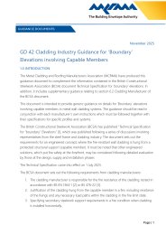 Cladding Industry Guidance for ‘Boundary’ Elevations involving Capable Members