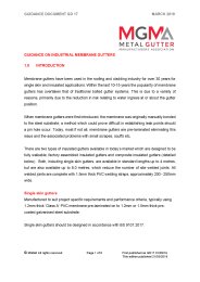 Guidance on membrane gutter thickness