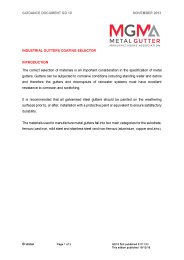 Industrial gutters coating selector