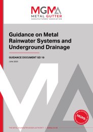 Guidance on metal rainwater systems and underground drainage
