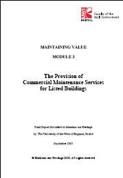 Provision of commercial maintenance services for listed buildings