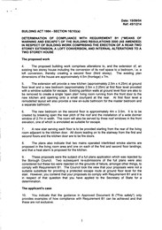 Determination of compliance with requirement B1 (means of escape) of the building regulations 2000 - in respect of a rear two storey extension, a loft conversion and internal alterations to a two storey house