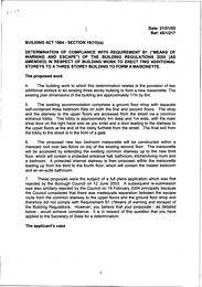 B1 (means of warning and escape) - building work to erect two additional storeys to a three storey building to form a maisonette