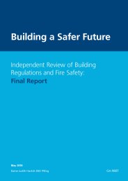 Building a safer future. Independent review of building regulations and fire safety - final report. Cm 9607