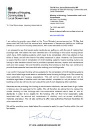 Letter 21: Funding for cladding removal on social housing (Housing Associations)