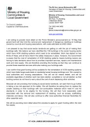Letter 21: Funding for cladding removal on social housing (Local Authorities)