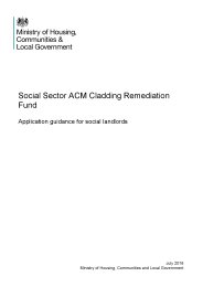 Social sector ACM cladding remediation fund. Application guidance for social landlords