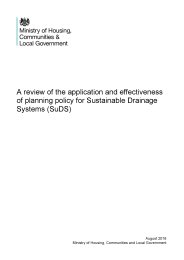 Review of the application and effectiveness of planning policy for sustainable drainage systems (SuDS)