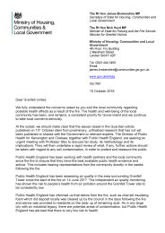 Letter to Grenfell United following concerns about the possibility of soil contamination: 15 October 2018