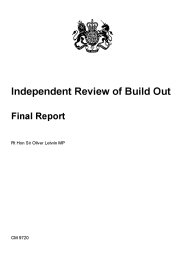 Independent review of build out. Final report. Cm 9720
