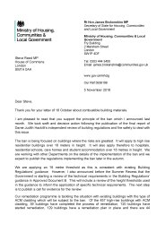 Letter 28: Combustible building materials: letter of response to Steve Reed MP and others