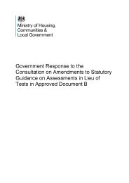 Government response to the consultation on amendments to statutory guidance on assessments in lieu of tests in Approved Document B