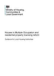 Houses in multiple occupation and residential property licensing reform: guidance for local housing authorities