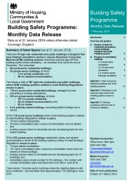 Building safety programme: monthly data release. 7 February 2019. Data as at 31 January 2019 unless otherwise stated. Coverage: England