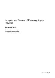 Independent review of planning appeal inquiries. Annexes A-H