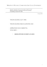 Building Act 1984. Building Regulations 2010. Approved Document B, Volume 2. Amends Approved Document B, Volume 2