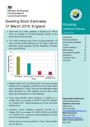 Dwelling stock estimates: 31 March 2018, England