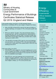 Energy performance of buildings certificates statistical release: Q2 2019: England and Wales