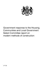 Government response to the Housing, Communities and Local Government Select Committee report on modern methods of construction