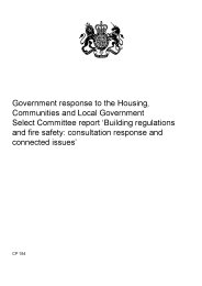 Government response to the Housing, Communities and Local Government Select Committee report 'Building regulations and fire safety: consultation response and connected issues'