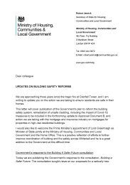 Updates on building safety reforms: dear colleague letter