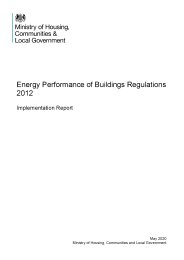 Energy performance of buildings regulations 2012 - implementation report