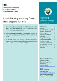 Local planning authority green belt: England 2018/19