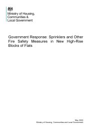 Government response: Sprinklers and other fire safety measures in new high-rise blocks of flats