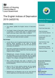 English indices of deprivation 2019 (IoD2019)