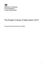 English indices of deprivation 2019 - frequently asked questions (FAQs)