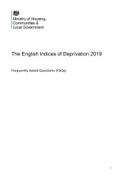 English Indices Of Deprivation 2019 - Frequently Asked Questions (FAQs ...